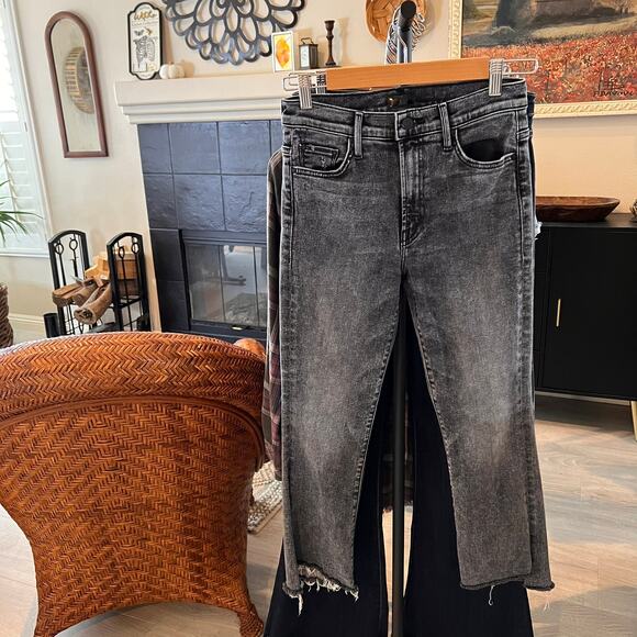 Mother Jeans Womens Size 27 Black The Insider Crop Step Away in Train Stops - Picture 16 of 16